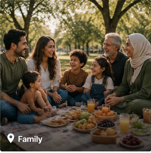 A family together at home