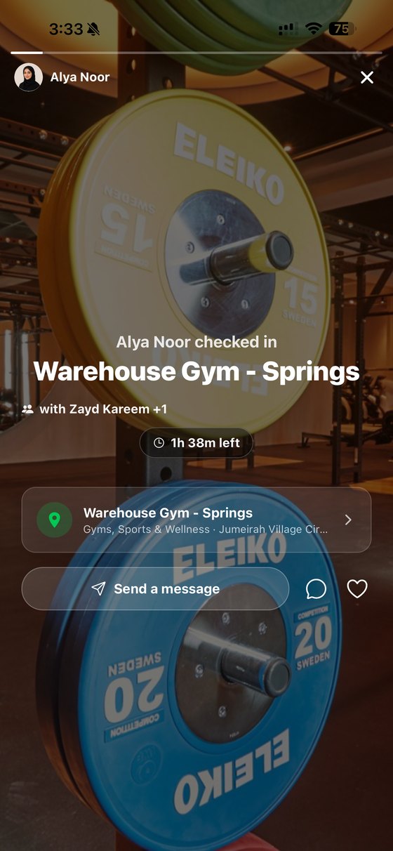 A shared live check-in with a countdown