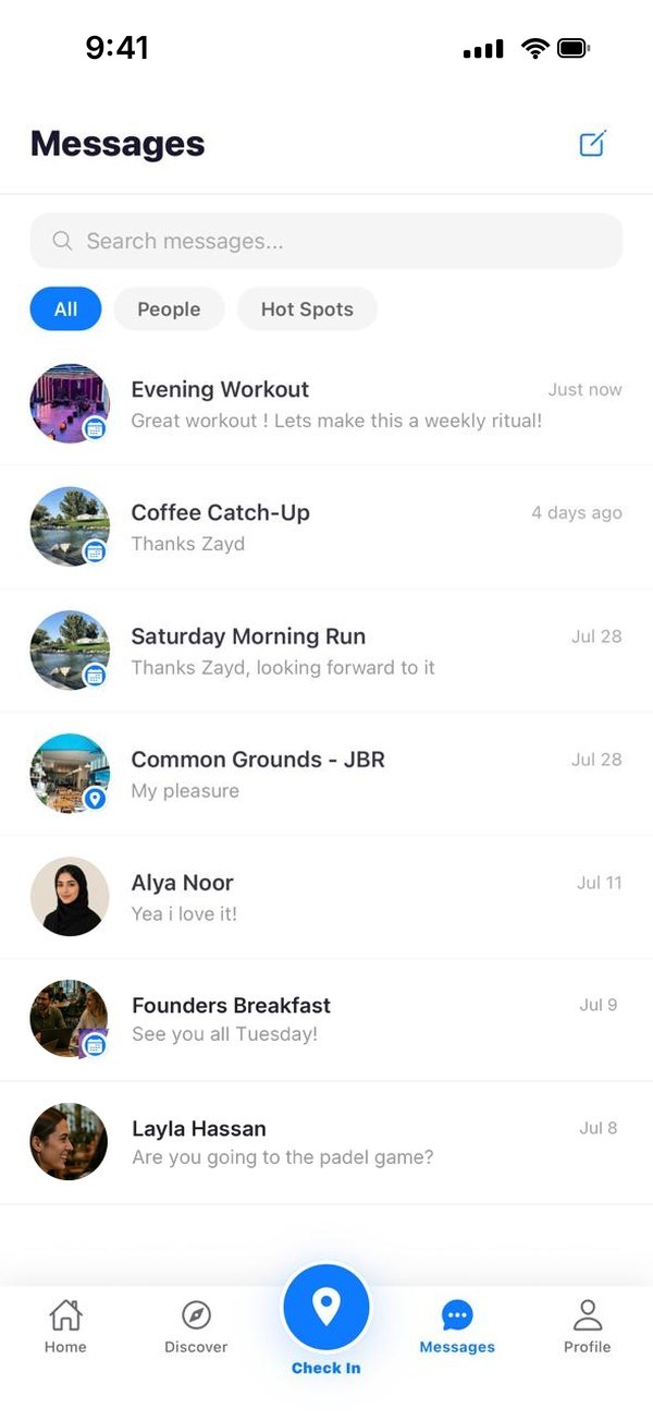 Messaging people and venues