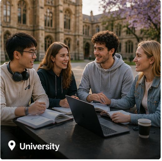 University students on campus